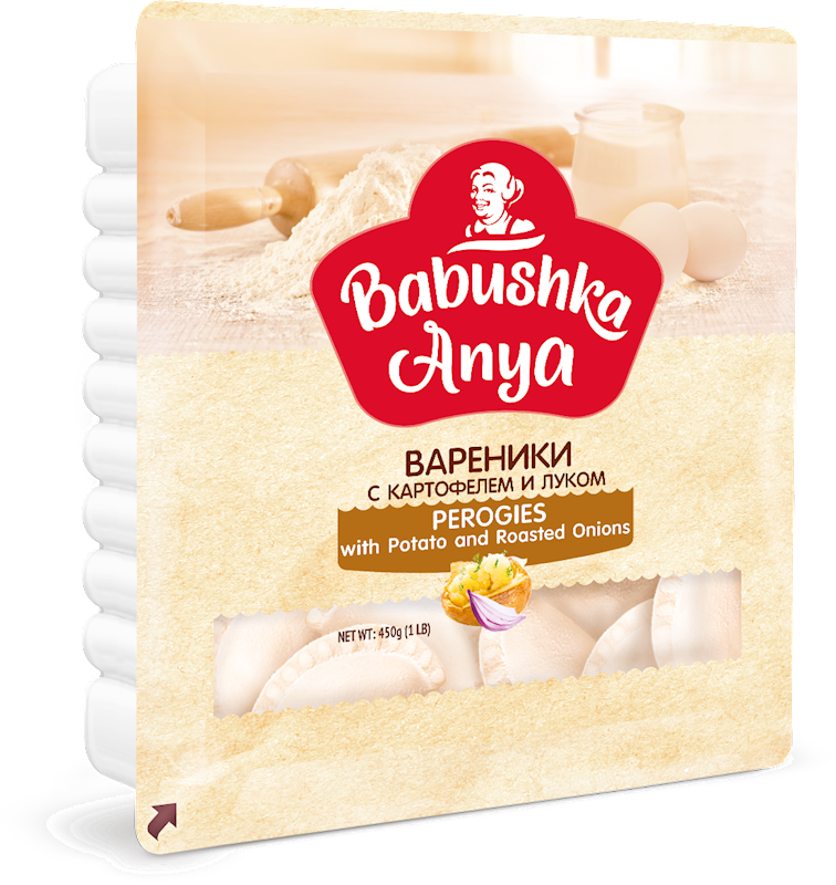 Babushka Anya Perogies W/Potatoes & Roasted Onions, Frozen 450g/6pack