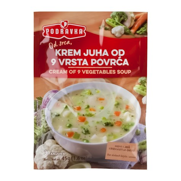 Podravka Soup, Cream Of 9 Vegetables (Dry) 45g/19pack