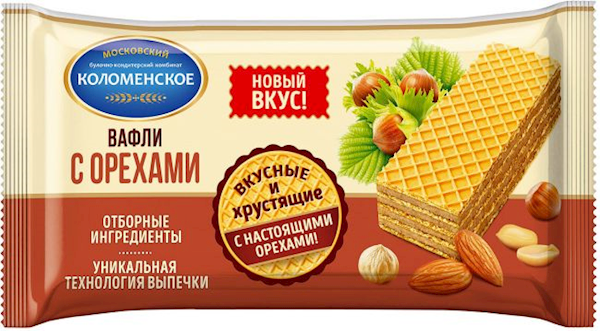 Kolomenskoe Waffles, W/Nuts 200g/20pack