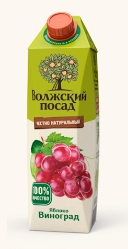 NECTAR Volzhskiy Posad Apple & Grape Juice 1L/12pack