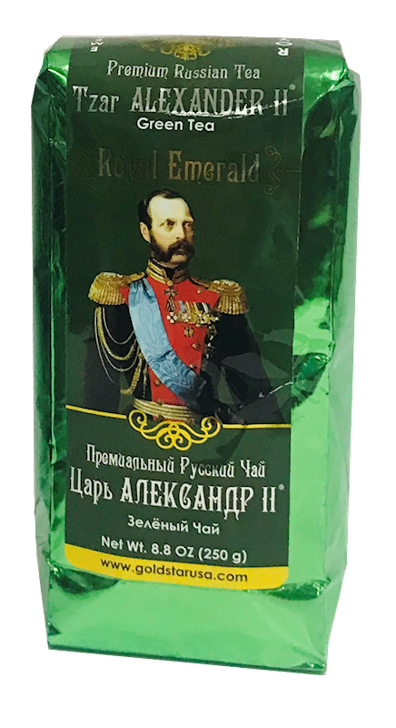 TZAR ALEXANDER II Royal Emerald Green Tea, loose leaf, 250g/12pack