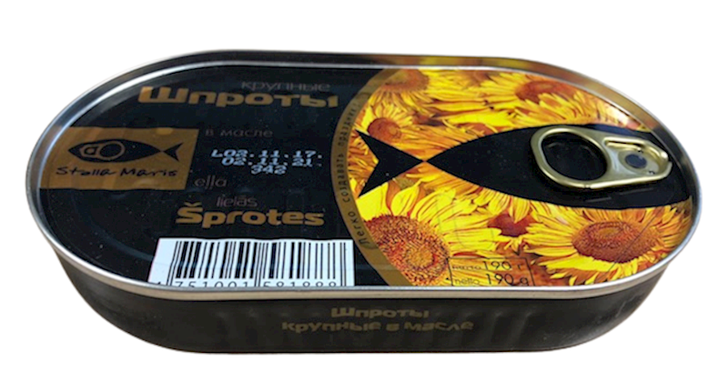 Gamma-A Sprats Smoked Large, In Oil, Kosher 190g/40pack