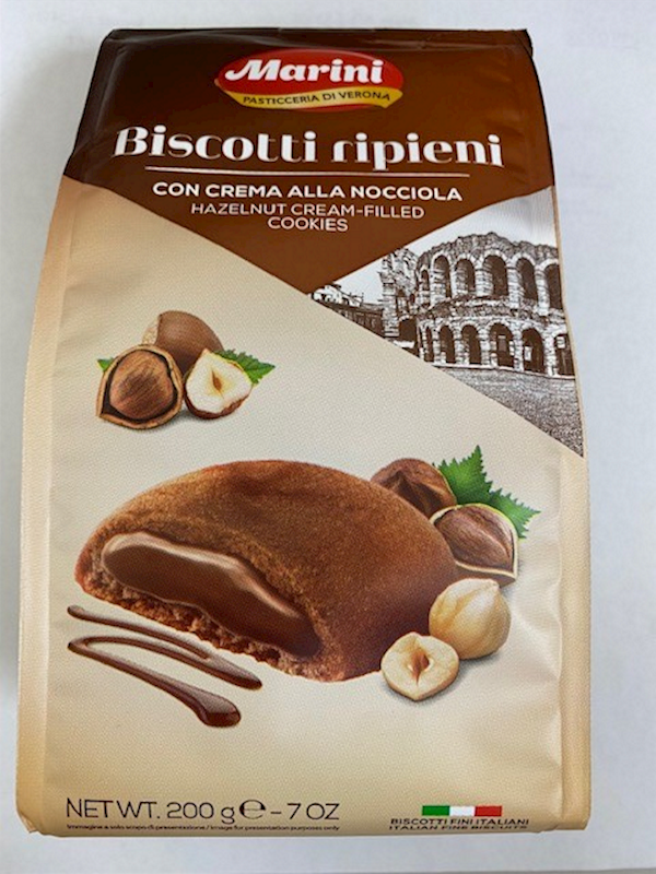 Marini Cookies W/Hazelnut Cream 200g/12pack