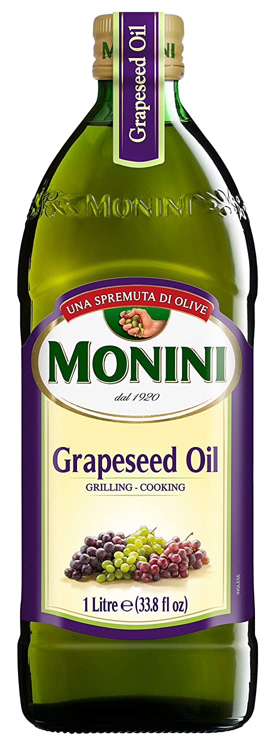 Monini Grapeseed Oil, Kosher, Glass Bottle 1000ml/12pack