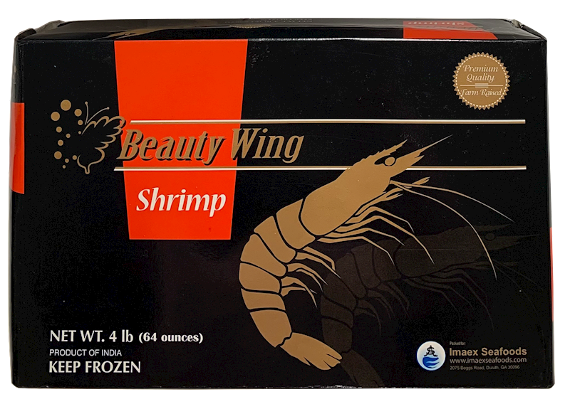 Beauty Wing Frozen Shrimp Whole, Raw 4lbs