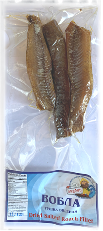 KUZMICH Dried Salted Roach (Vobla) Fillet 170g/22pack