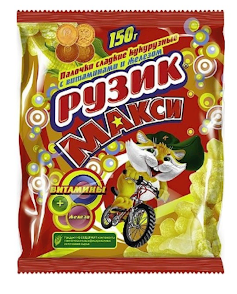 Ruzik Corn Sticks, Maxi (Iron & Vitamins) 150g/24pack