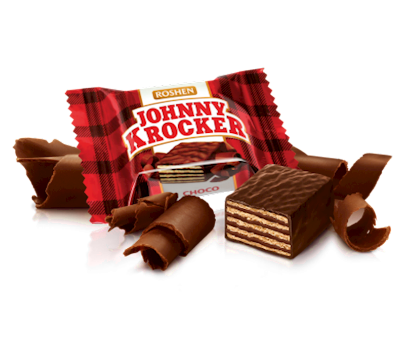 Roshen Wafer Chocolate Candy Johnny Krocker, Chocolate Glazed 8.8lbs