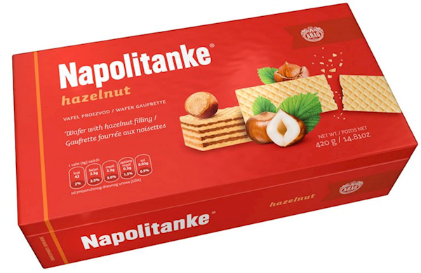 Waffles Napolitanke, Hazelnut  420g/12pack