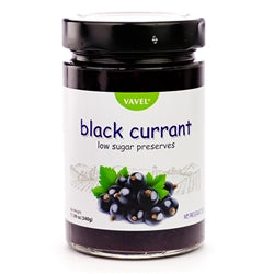 VAVEL Black Currant Jam - Low Sugar Preserves 290g/8pack