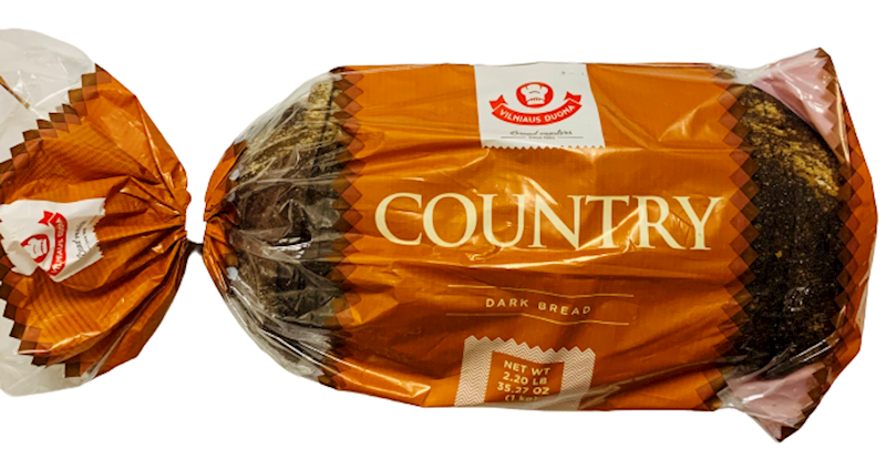 VILNIAUS DUONA Country Dark Sliced Bread 1000g/3pack