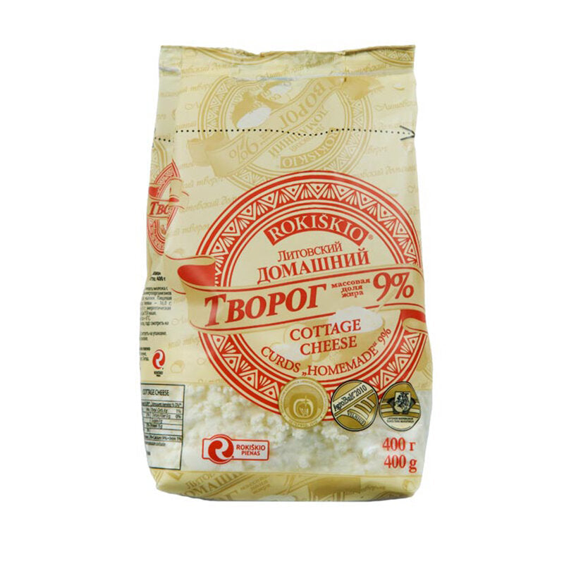 Rokiskio Homestyle Farmer Cheese 9% Fat 400g/10pack