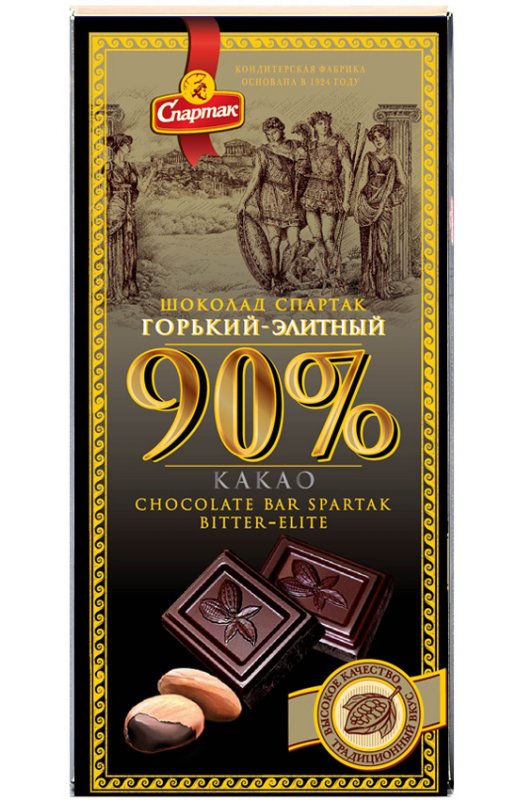 Spartak Chocolate Bar Bitter Elite 90% Cocoa 90g/22pack