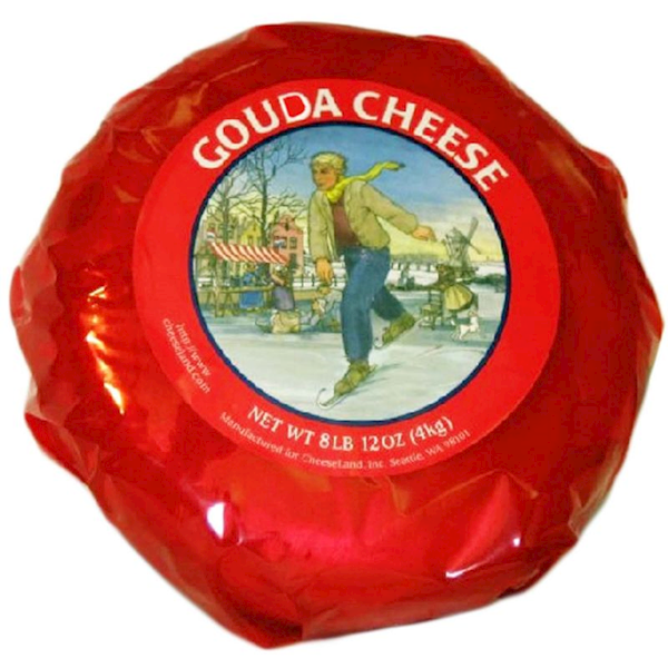 CHEESELAND Gouda Cheese, Red ~10lbs