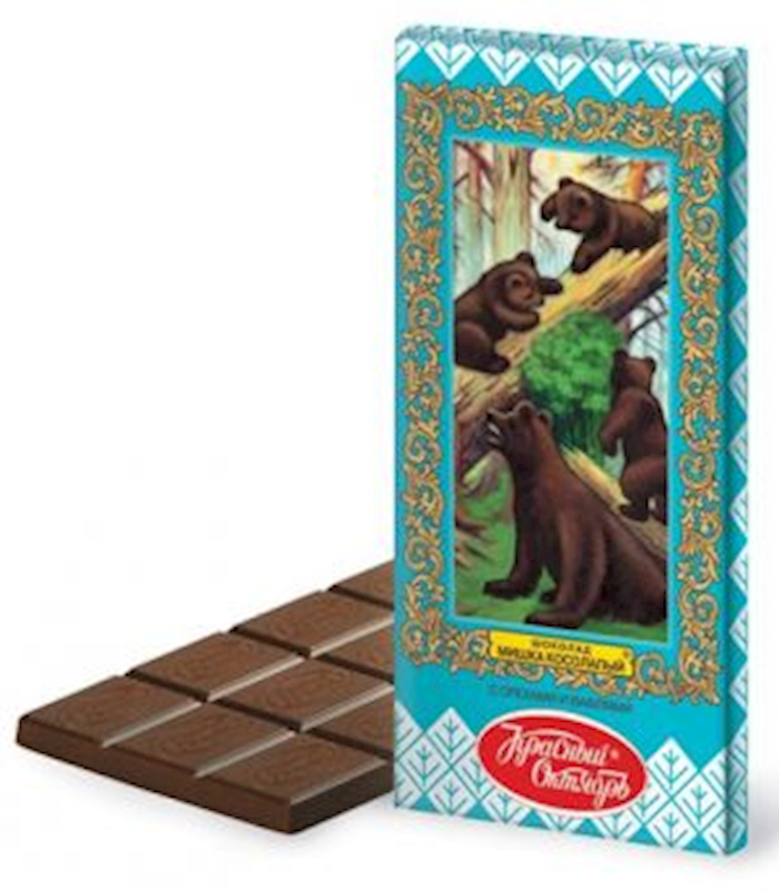 Krasniy Octyabr' Milk Chocolate Bar Mishka Kosolapiy 75g/14pack