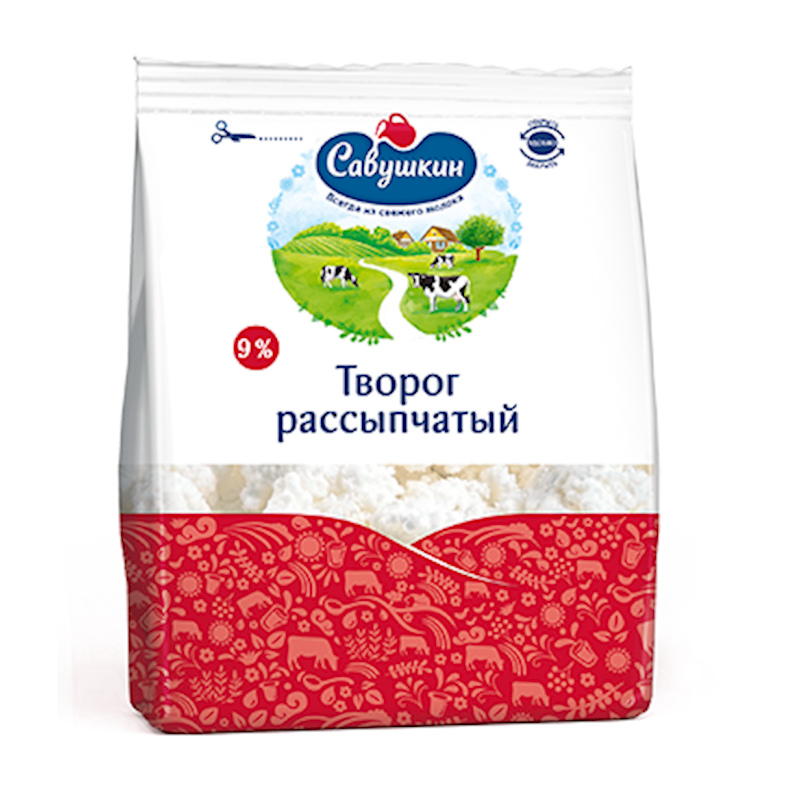 Savushkin Product Farmer Cheese Curd 9% 350g/8pack