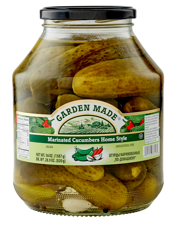 Garden Made Marinated Cucumbers, Home Style 56oz/6pack