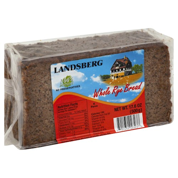 Landsberg Bread Whole Rye, Natural 500g/12pack
