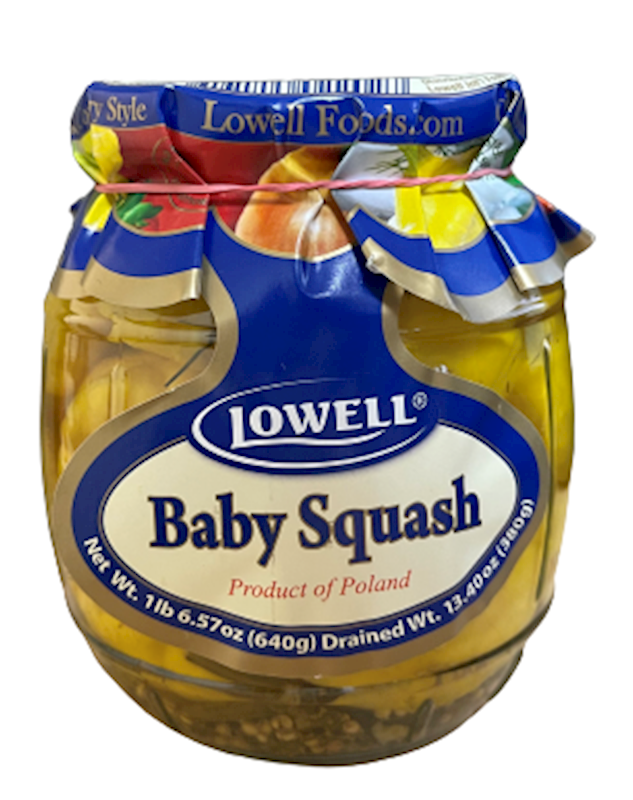 Lowell Patison (Baby Squash) Yellow, Marinated 640ml/6pack