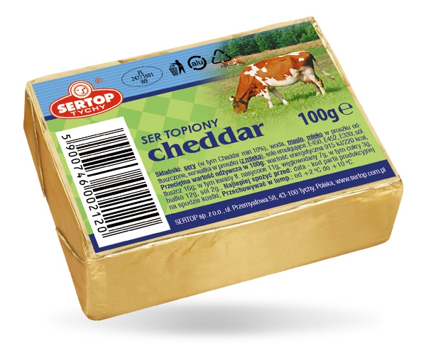 Sertop Melted Cheese, Cheddar 100g/10pack