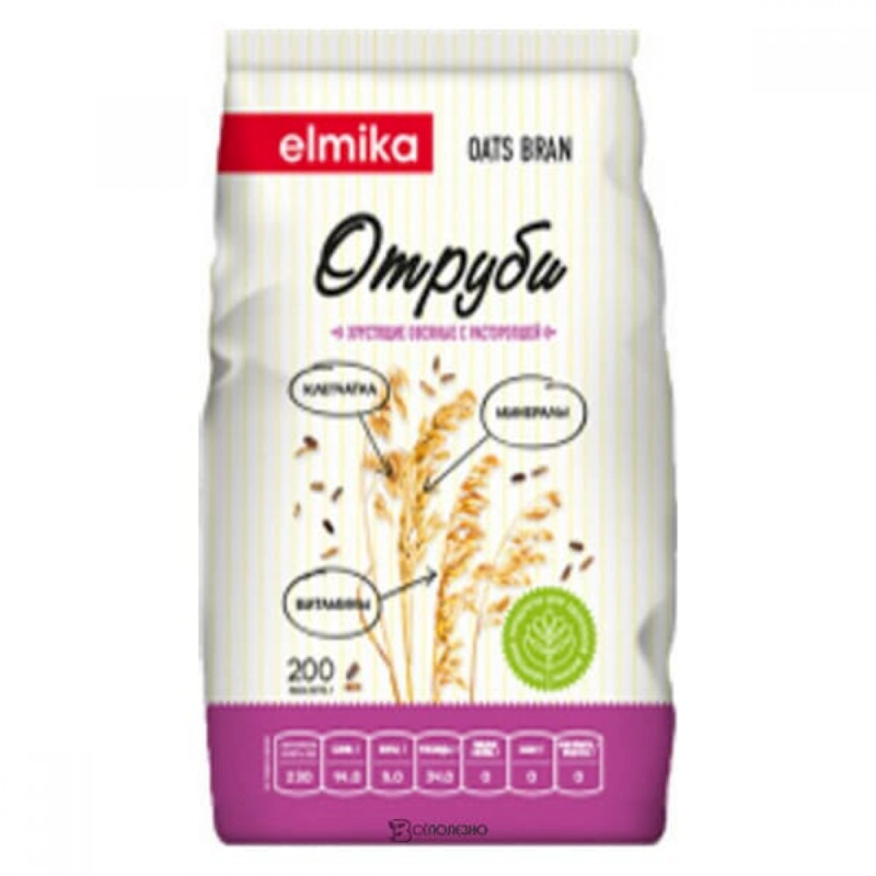 Elmika Oat Bran, Crispy Oats W/Milk Thistle (Rastoropsha) 200g/20pack
