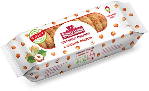 Posidelkino Cookies, Oatmeal W/Hazelnuts 300g/15pack