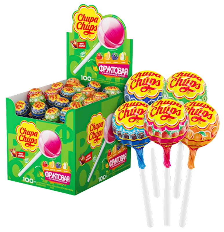 Chupa Chups Assorted Fruit Lollypops 100pcs