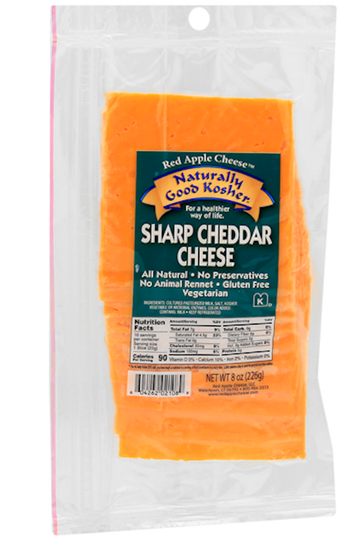 Naturally Good Kosher Cheese Sharp Cheddar, Sliced 227g/12pack