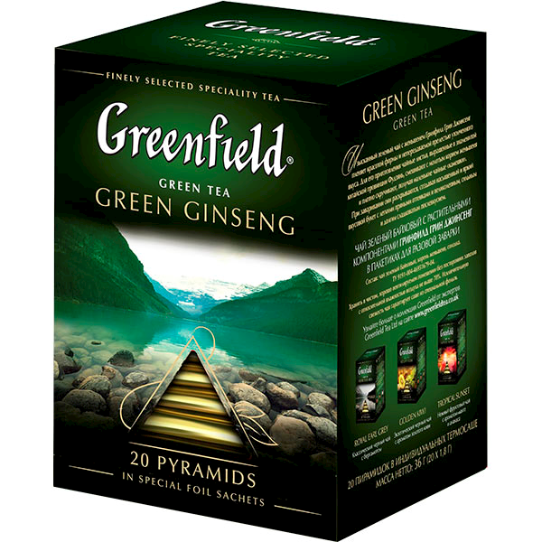 GREENFIELD Green Ginseng Tea 20-pyramid/8pack