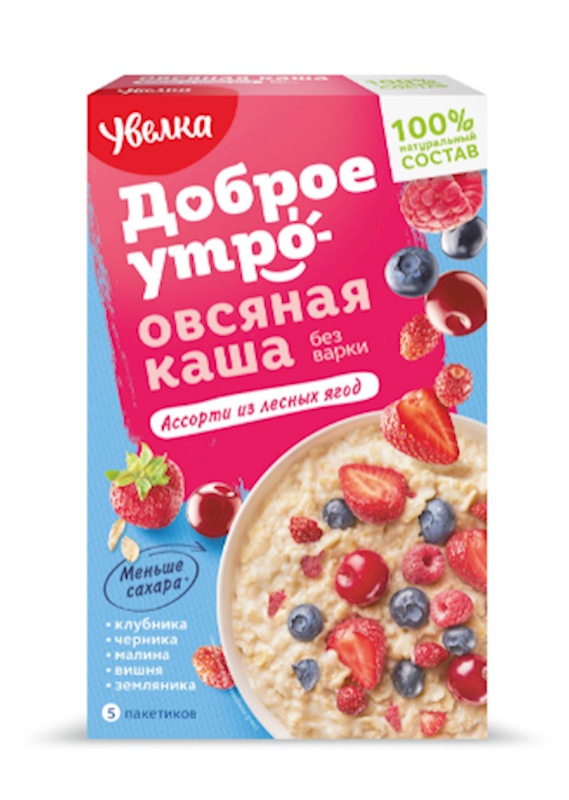 Uvelka Instant Oatmeal, Assorty W/Forest Berries 200g/6pack