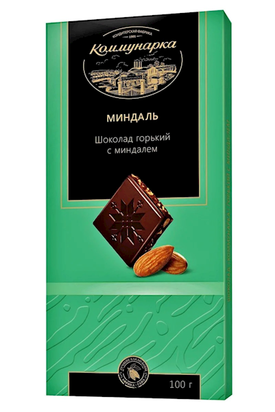 Kommunarka Chocolate Bar Bitter W/Almonds 100g/20pack