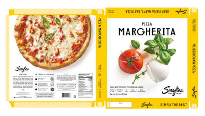 Serafina Frozen Pizza, Margherita, W/Mozzarella & Bazil 400g/12pack