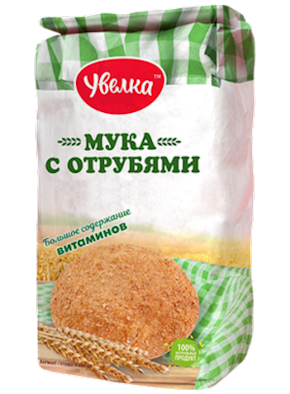 Uvelka Wheat Flour, W/Bran 1900g/6pack