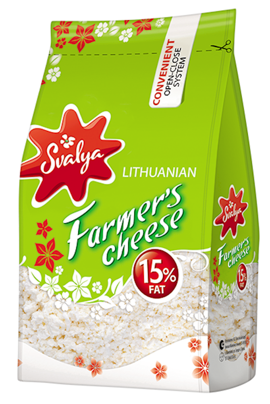 SVALIA Litovskiy (Lithuanian) Farmer's Cheese  15% Fat 370g/8pack