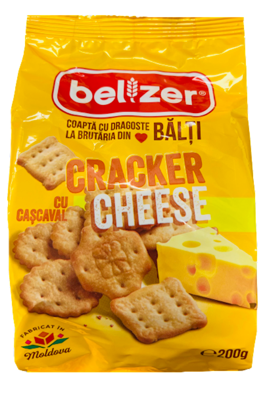 Belzer Crackers, W/Cheese 200g/24pack