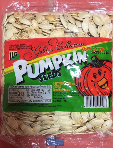Pumpkin Seeds Roasted, Unsalted  300g/24pack
