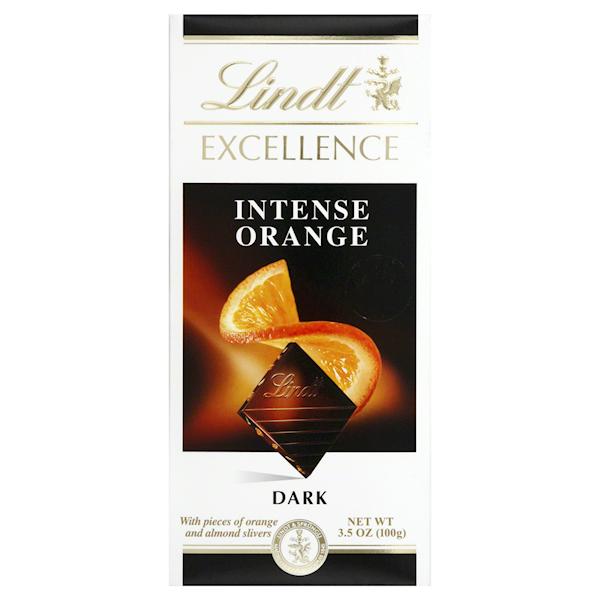 Lindt Chocolate Bar Dark W/Orange 100g/12pack