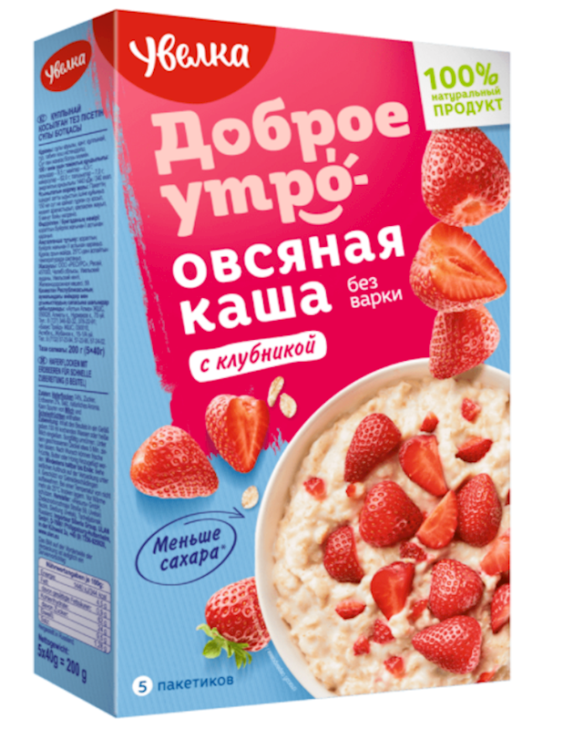 Uvelka Oatmeal Instant, W/Strawberry 200g/6pack