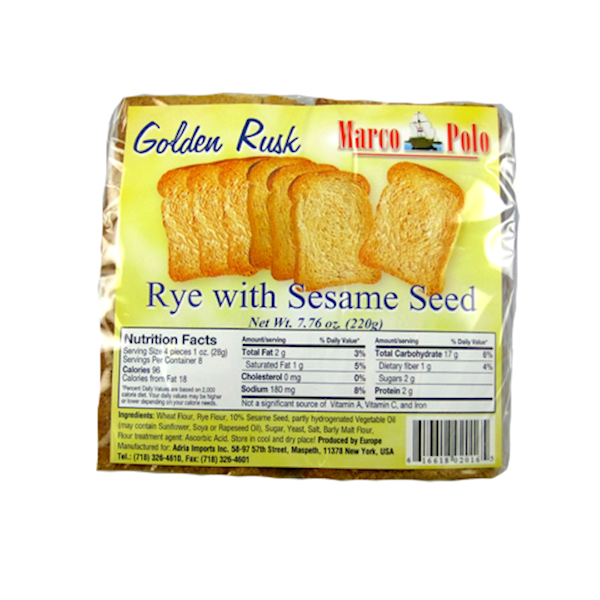 Marco Polo Toast Golden Rusk, W/Sesame Seeds 220g/18pack