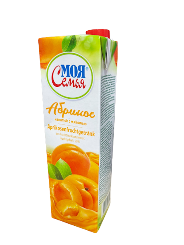 Moya Semya Fruit Drink, Apricot W/Pulp 950ml/12pack